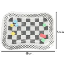 WOWO Senzorična podloga za dojenčke - Napihljiva senzorična podloga za dojenčke - XXL šahovnica, črno-bela, 65x50 cm