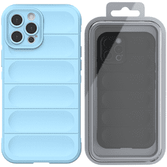 HURTEL MAGIC SHIELD CASE ZA IPHONE 12 PRO MAX, UPOGLJIV OKLEPNI OVITEK, SVETLO MODRA