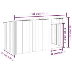 Vidaxl Pasja uta s streho antracitna 196x91x110 cm pocinkano jeklo