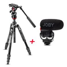 Manfrotto BeFree Advanced LIVE Twist ALU video stojalo z video glavo MVH400AH + JOBY Wavo Plus mikrofon (MVKBFRTLIVE-BDL)