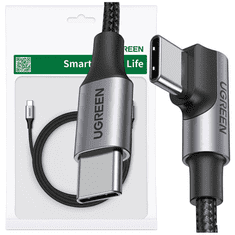 Ugreen UGREEN US334 USB-C 2.0 (KOTNI) / USB-C 2.0 (RAVNI) KABEL 100W PD 1 M - ČRN