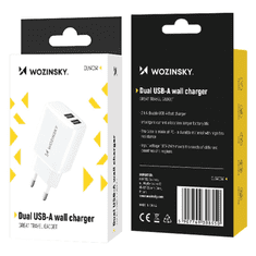 WOZINSKY WOZINSKY CUWCW 2.4A 2 X USB-A STENSKI POLNILEC - BEL