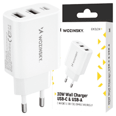 WOZINSKY WOZINSKY CWCUCW 30W USB-C / 2 X USB-A STENSKI POLNILEC - BEL