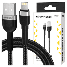 WOZINSKY WOZINSKY WNBAL1 USB-A / LIGHTNING 2.4A KABEL 1 M - ČRN