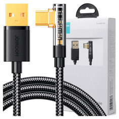 Joyroom JOYROOM KOTNI USB C KABEL - USB ZA HITRO POLNJENJE IN PRENOS PODATKOV 3A 1,2 M ČRN (S-UC027A6)