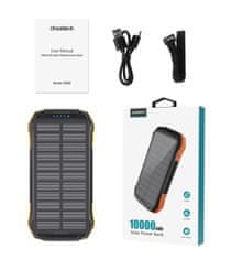 Choetech CHOETECH SOLAR POWER BANK Z INDUKTIVNIM POLNJENJEM 10000MAH QI 5W ORANŽNA (B659)