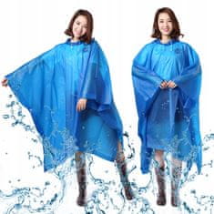 Korbi Pletenica proti dežju s kapuco, Poncho PVC Unisex, modra