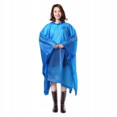 Korbi Pletenica proti dežju s kapuco, Poncho PVC Unisex, modra