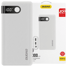 DUDAO DUDAO POWERBANK 20000 MAH 2X USB / USB TYPE C / MICRO USB 2 A Z LED ZASLONOM BEL (K9PRO-05)