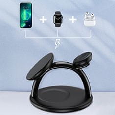 Choetech CHOETECH 3-V-1 INDUKTIVNA POLNILNA POSTAJA ZA IPHONE 12/13/14, AIRPODS PRO, APPLE WATCH ČRNA (T587-F)