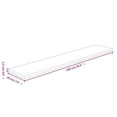 Vidaxl Polica 100x20x1,5 cm neobdelana trdna hrastovina