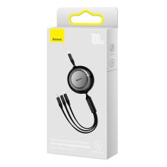 BASEUS Baseus Bright Mirror 4, USB-C 3-v-1 kabel za micro USB / USB-C / Lightning 100 W / 3,5 A 1,1 m (črn)