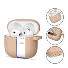 Tech-protect Silicone Hook ovitek za Apple AirPods 4, bež