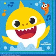 Amscan Robčki Baby Shark 16 kosov 33x33cm -