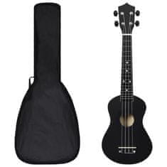 Vidaxl Otroški ukulele soprano s torbo črn 23"