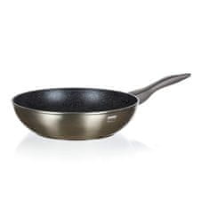 Ponev BANQUET WOK z neprijemljivo površino METALLIC PLATINUM 28 x 7,8 cm