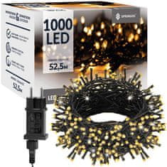 Springos novoletne lučke 1000 LED 3000K 8 funkcij 50 + 2,5m