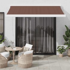 Vidaxl Avtomatsko zložljiva tenda rjava 350x250 cm