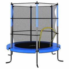 Vidaxl Trampolin z varnostno mrežo okrogel 140x160 cm moder