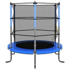 Vidaxl Trampolin z varnostno mrežo okrogel 140x160 cm moder