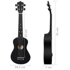 Vidaxl Otroški ukulele soprano s torbo črn 23"