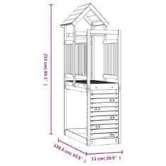 Vidaxl Igralni stolp s plezalno steno 53x110,5x214 cm les douglas
