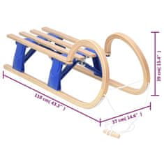 Vidaxl Zložljive sani 110 cm vezan les