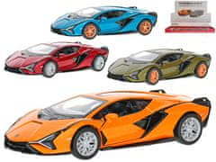 Kinsmart Avto Lamborghini Sian 12,5 cm 1:40 kovinski reverz - mešanica barv (modra, rdeča, zelena, oranžna)