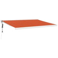 Vidaxl Zložljiva tenda oranžna in rjava 4x3 m blago in aluminij