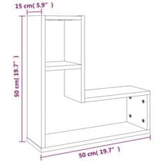 Vidaxl Stenske police 2 kosa rjav hrast 50x15x50 cm inženirski les