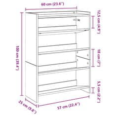 Vidaxl Regal za čevlje dimljen hrast 80x25x61,5 cm inženirski les