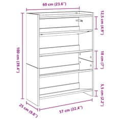 Vidaxl Regal za čevlje sonoma hrast 80x25x61,5 cm inženirski les