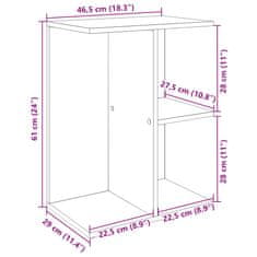 Vidaxl Nočna omarica 2 kosa dimljeni hrast 46,5x29x61 cm inž. les