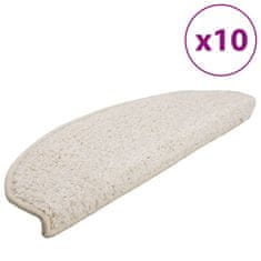 Vidaxl Preproge za stopnice 10 kosov 65x21x4 cm bele