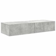 Vidaxl Stenska polica s predali betonsko siv 100x36x19 cm inž. les