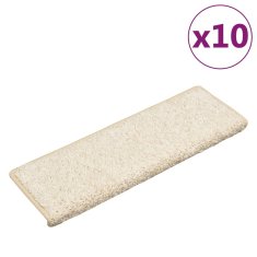 Vidaxl Preproge za stopnice 10 kosov 65x21x4 cm bele