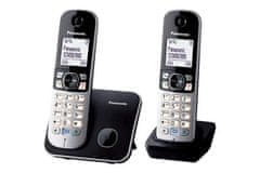 Panasonic KX-TG6812FXB, brezžični telefon, 2 slušalki