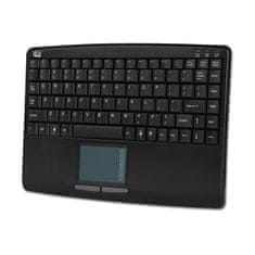 ADESSO AKB-410UB/ žična tipkovnica/ mini/ touchpad/ USB/ črna/ ameriška postavitev