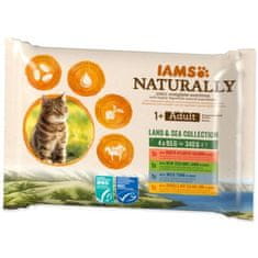 IAMS Naturally Adult morski sadeži in meso s kopnega v omaki, večpaket 340g (4x85g)