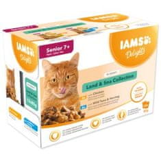 IAMS Kapsula Delights Senior morsko in kopensko meso v omaki 1020g (12x85g)