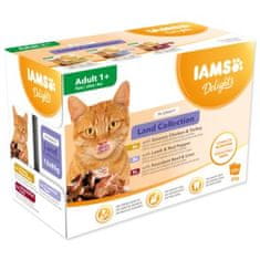 IAMS Delights Adult kopensko meso v omaki, multipack 1020g (12x85gr)