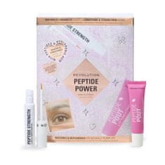 Makeup Revolution Peptide Power Lash & Lip Duo Set serum za trepalnice in obrvi Peptide Strength Lash & Brow Serum 3 ml + balzam za ustnice Peptide Pout Lip Treatment 15 ml