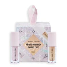 Makeup Revolution Mini Shimmer Bomb Duo Set glos za ustnice Shimmer Bomb 1,4 ml Sparkle Pink + glos za ustnice Shimmer Bomb 1,4 ml Glistening Gold