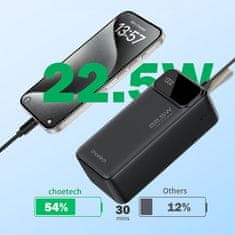 Choetech PD22 Power Bank 40000mAh 2x USB / USB-C 22.5W, črna