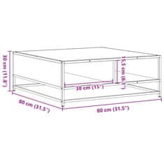 Vidaxl Klubska mizica črna 80x80x30 cm inženirski les in kovina