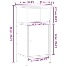 Vidaxl Nočna omarica 2 kosa artisan hrast 41x31x80 cm inženirski les