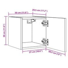 Vidaxl Stenska TV omarica starinski les 30,5x30x30 cm