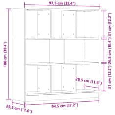 Vidaxl Knjižna omara starinski les 97,5x29,5x100 cm iverna plošča