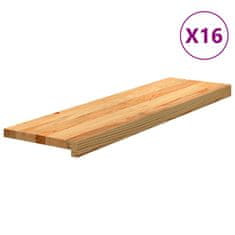 shumee vidaXL Podloge za stopnice 16 kosov rjave 90x30x2 cm trdna hrastovina