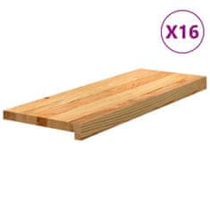 shumee vidaXL Podloge za stopnice 16 kosov rjave 70x30x2 cm trdna hrastovina